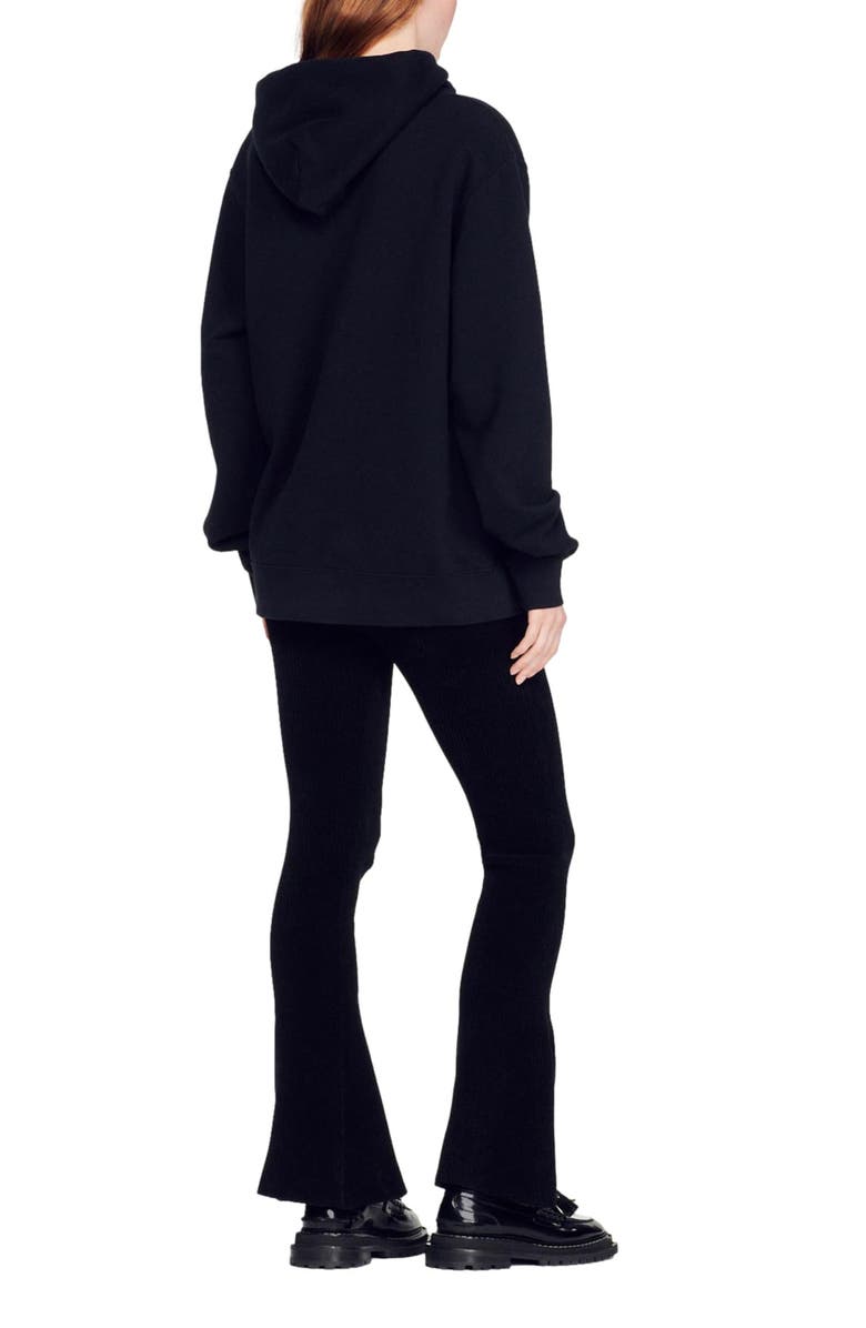 SANDRO Embroidered Logo Hoodie, Alternate, color, 