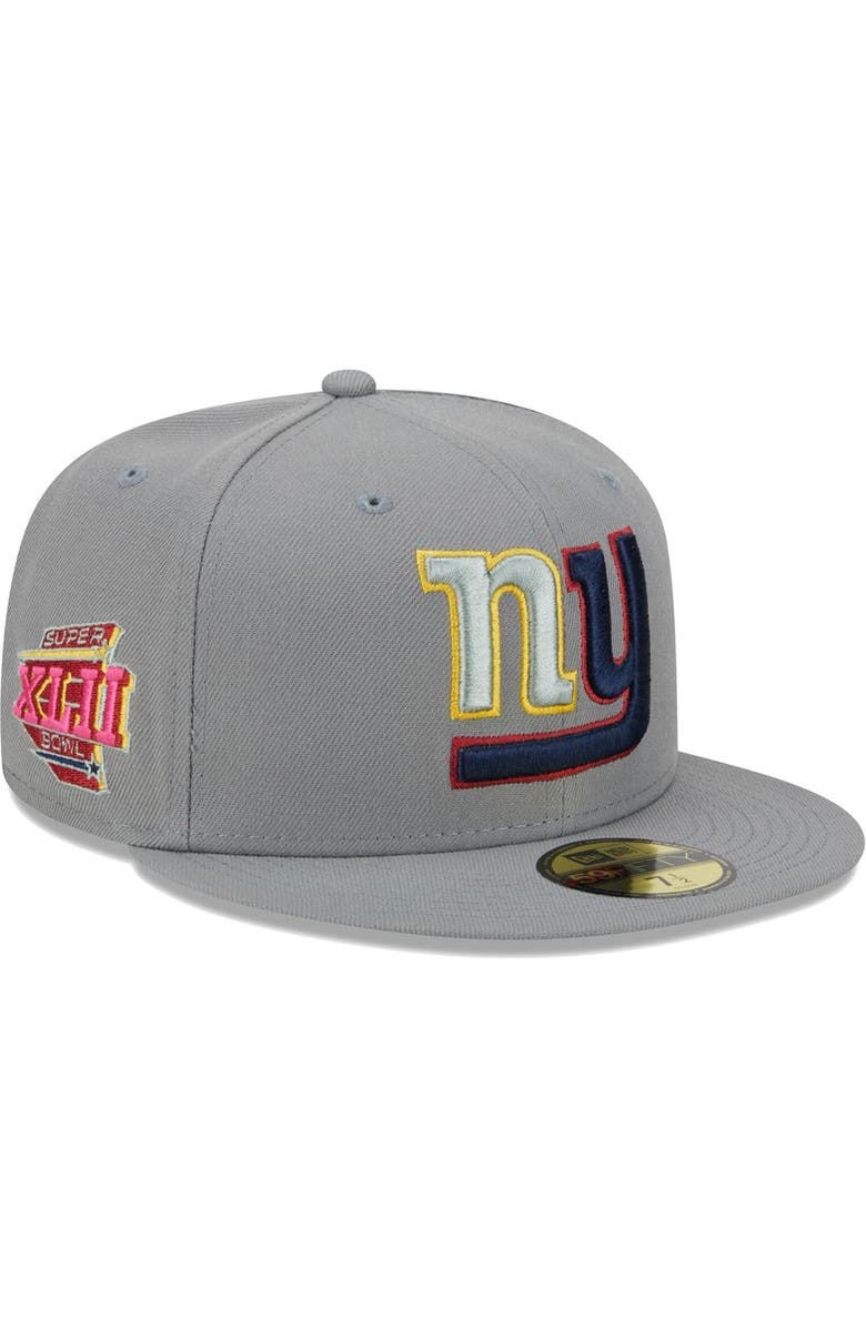 New Era Men's New Era Gray New York Giants Color Pack 59FIFTY Fitted Hat, Alternate, color,