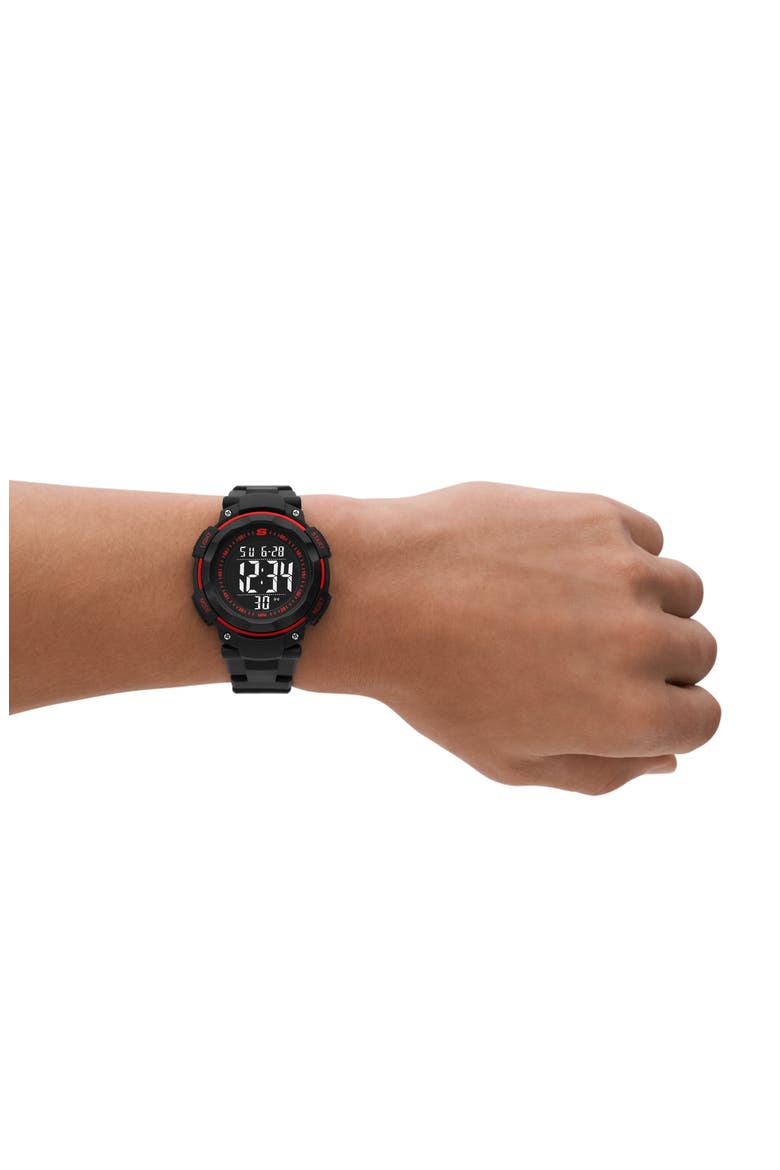 Ruhland Digital Sport Watch, 45mm, Alternate, color, BLACK/ RED