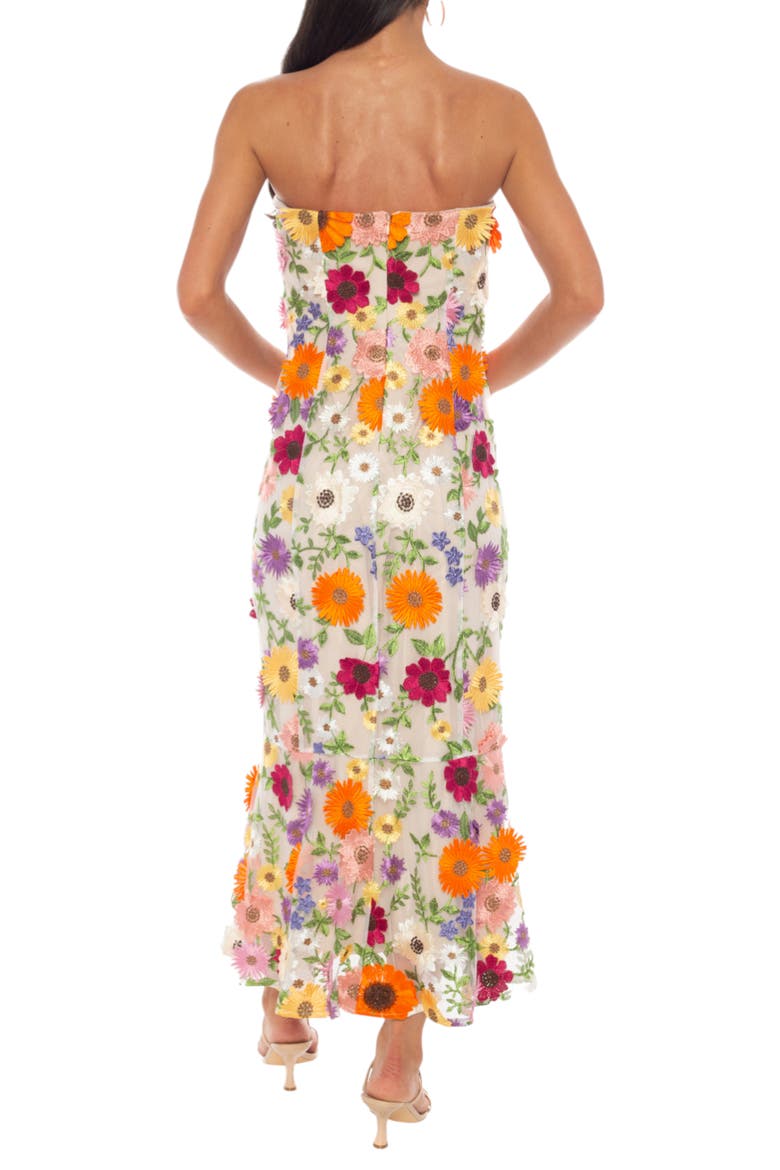 Floral Appliqué Gown, Alternate, color, IVORY MULTI