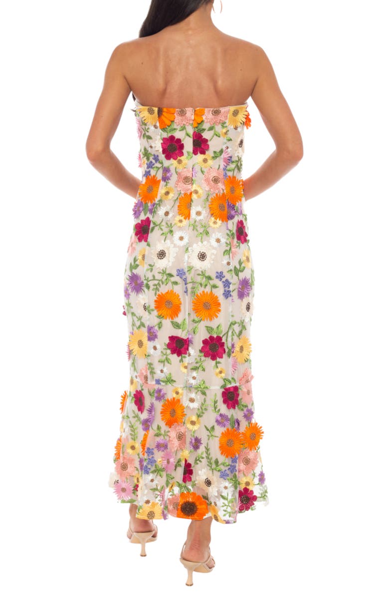 Marina Floral Appliqué Gown, Alternate, color, Ivory Multi