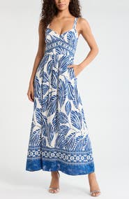 CeCe Leaf Print Sundress