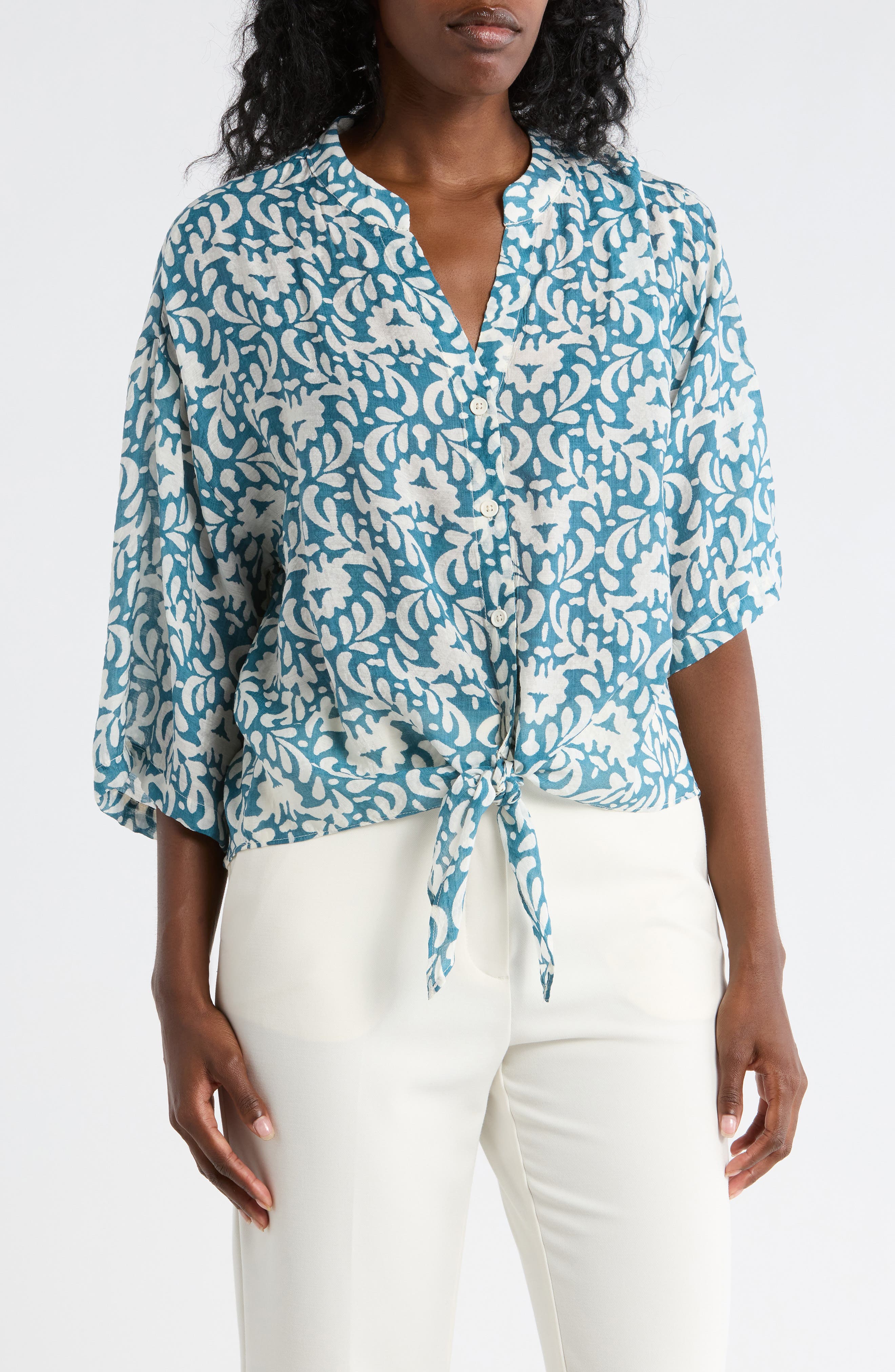 Halogen® Tie Front Top