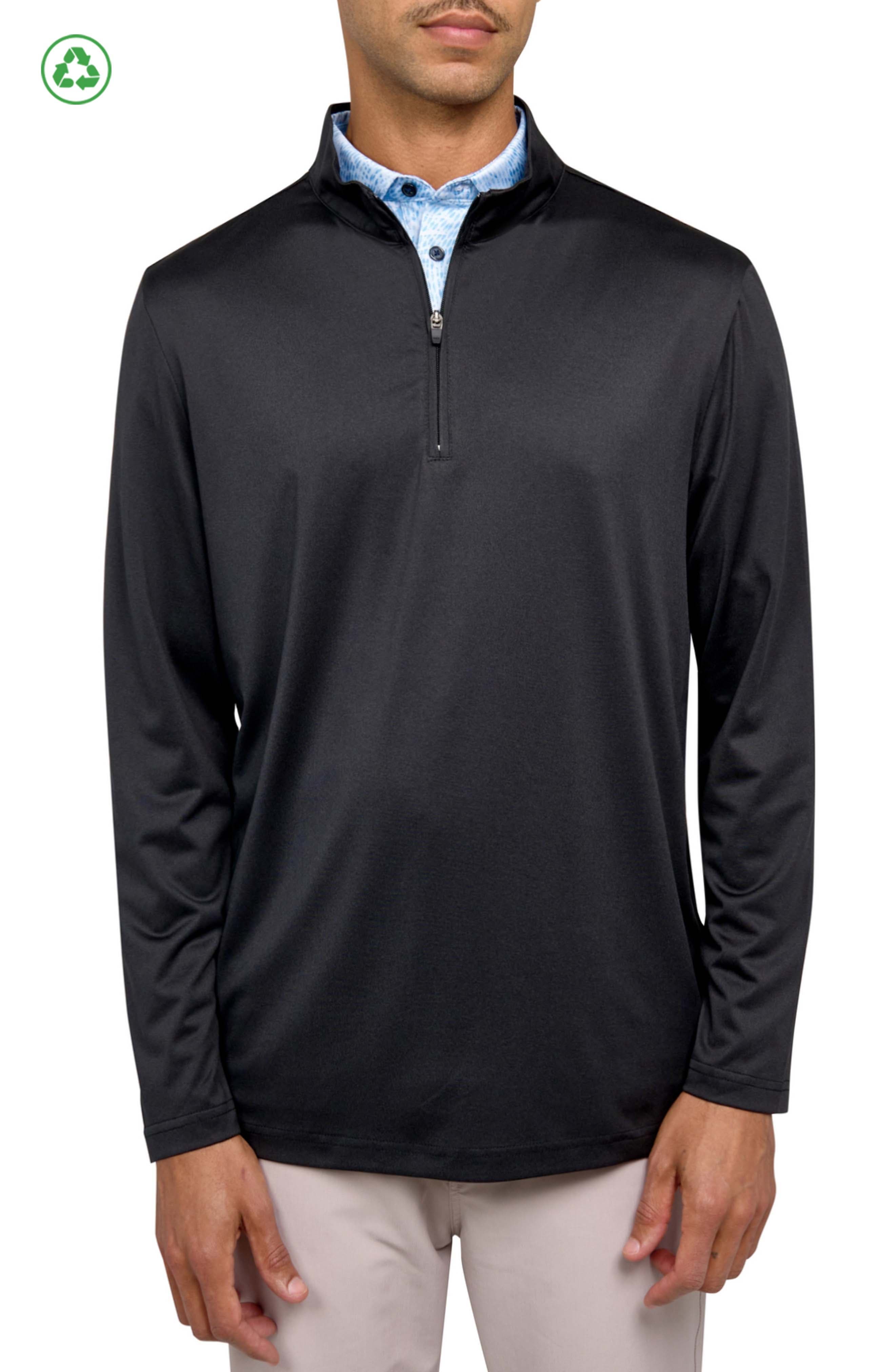 Regular Fit Melange Recycled Performance Quarter Zip - image 3