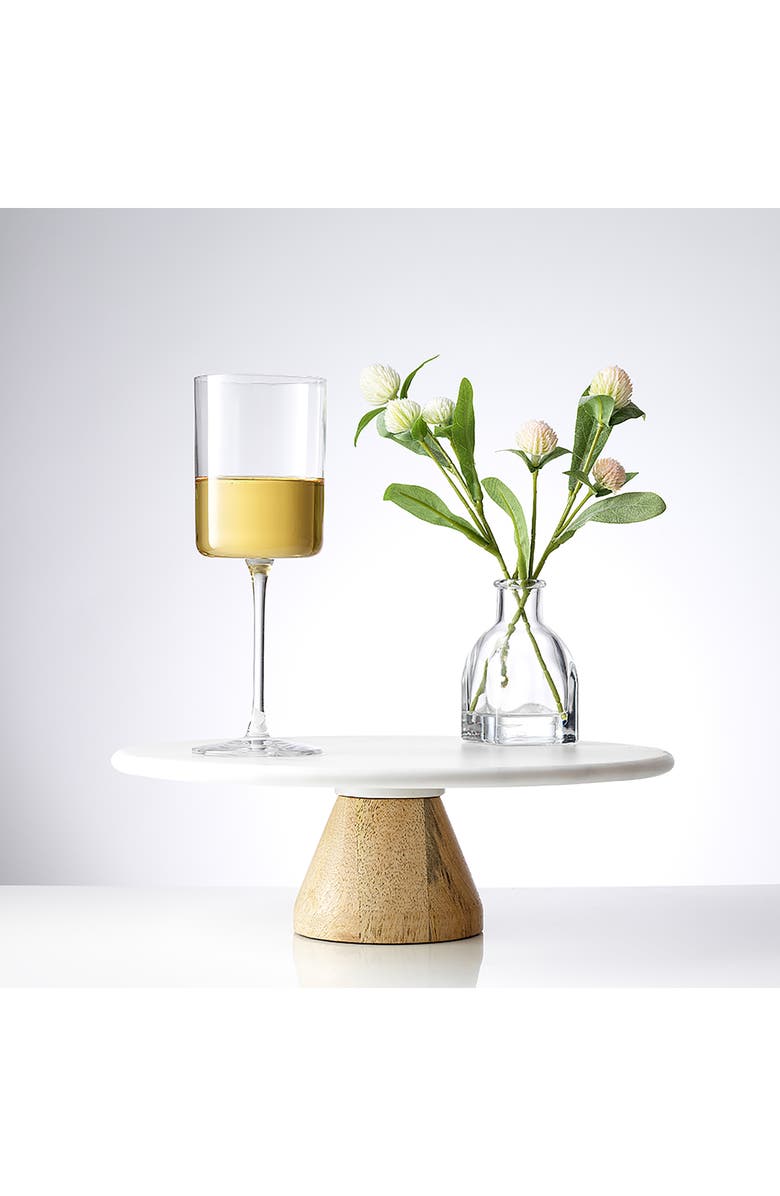 JoyJolt Claire Crystal Cylinder White Wine Glass - Set of 4, Alternate, color, Clear