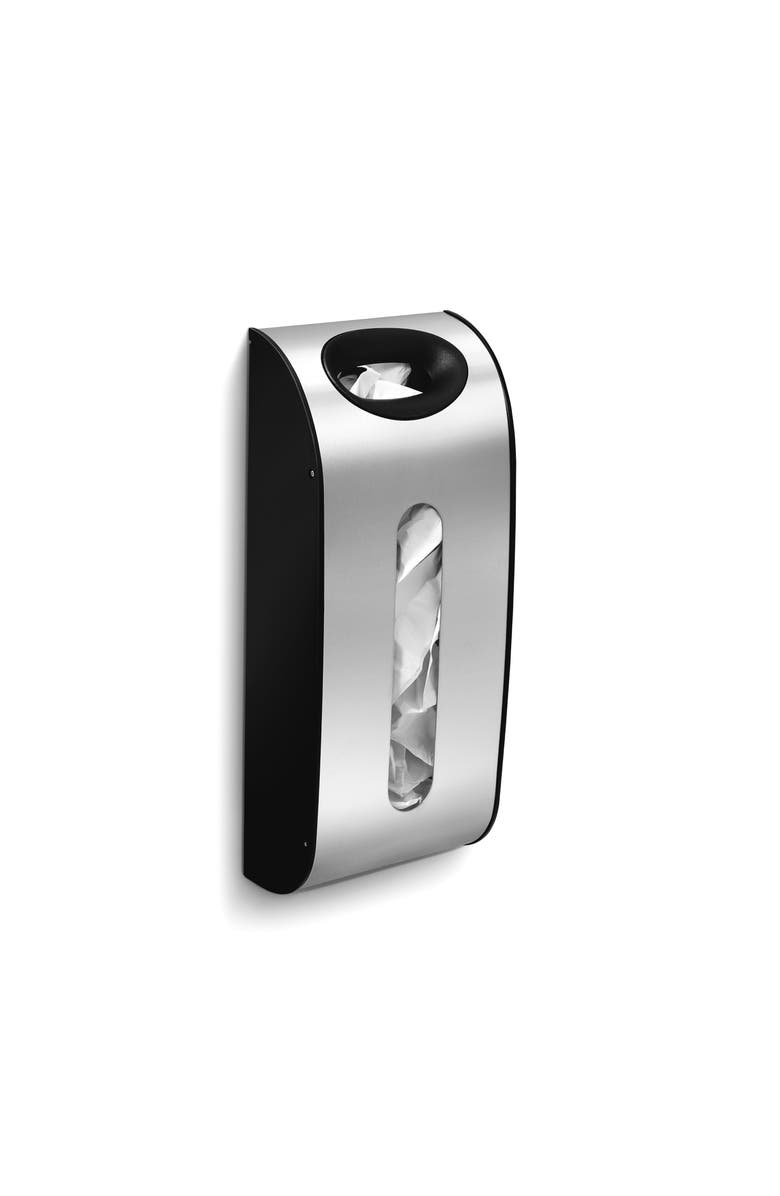 simplehuman wall mount grocery bag dispenser, Alternate, color, Brushed