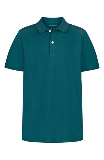 Calvin Klein Kids' Cotton Knit Polo In Green