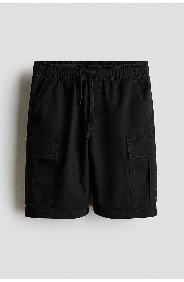 H&M Twill cargo shorts, Main, color, Black