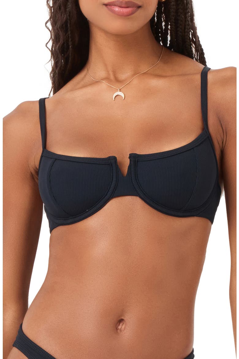 Hunter Underwire Bikini Top, Main, color, BLACK