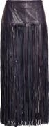 TWP Tangled Up Genuine Leather Fringe Skirt