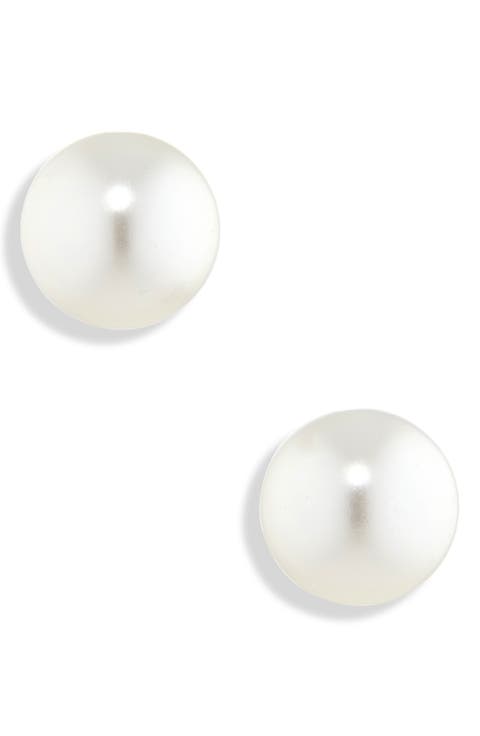 Matrix Crystal Pearl Stud Earrings