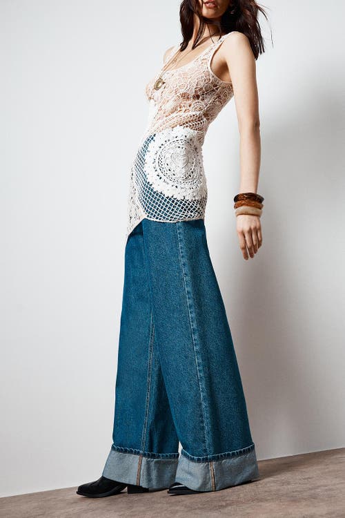 Nasty Gal Scoop Neck Crochet Mini Dress In Neutral