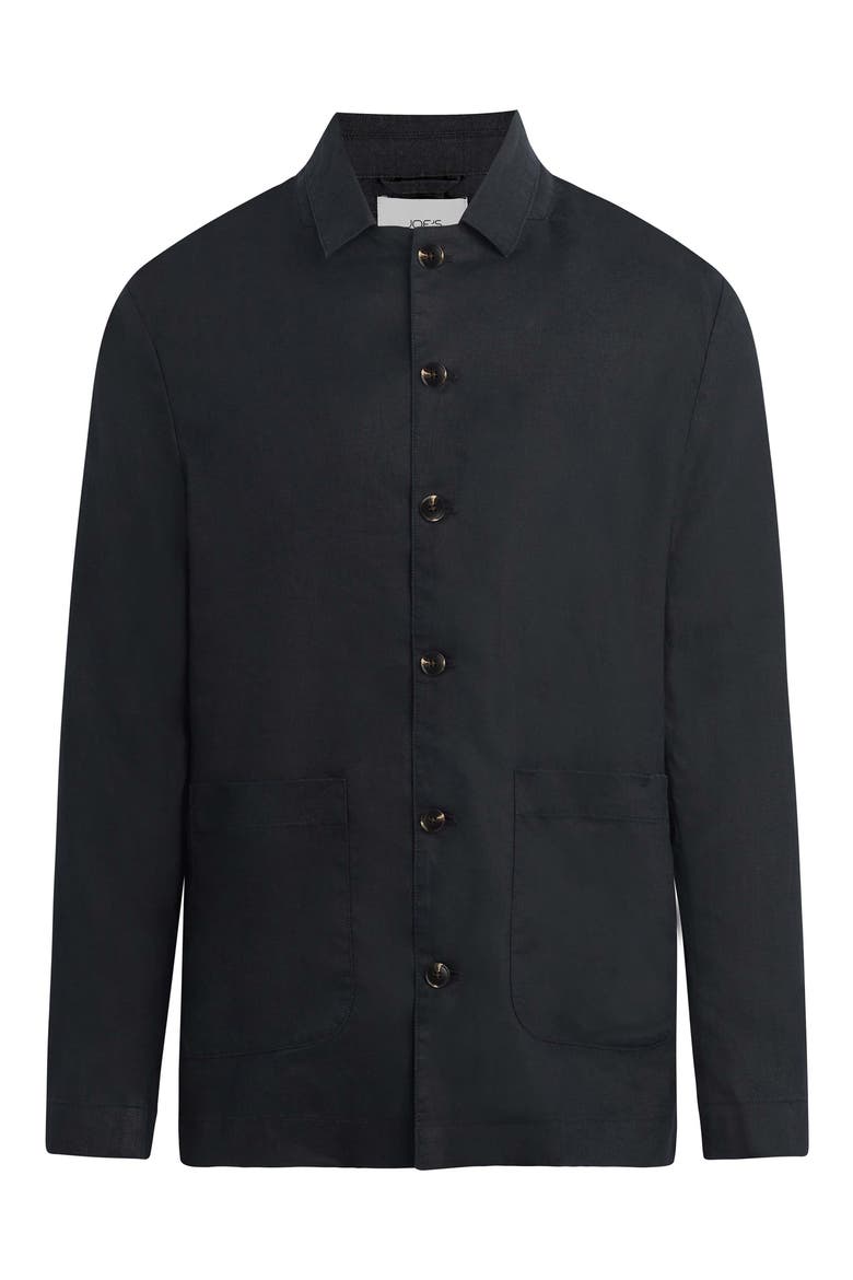 Hemingway Writer's Long Sleeve Camp Shirt, Alternate, color, BLACK
