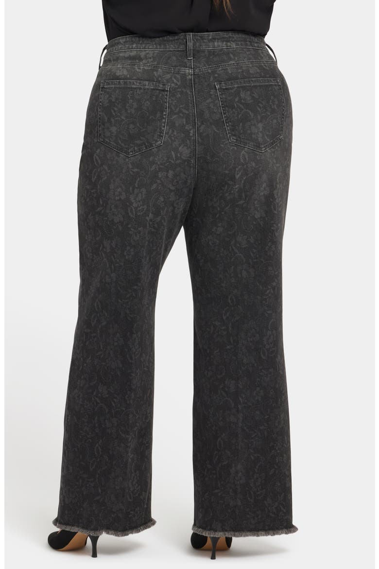 Teresa Floral Exposed Button Wide Leg Jeans, Alternate, color, GREY PROVINCE