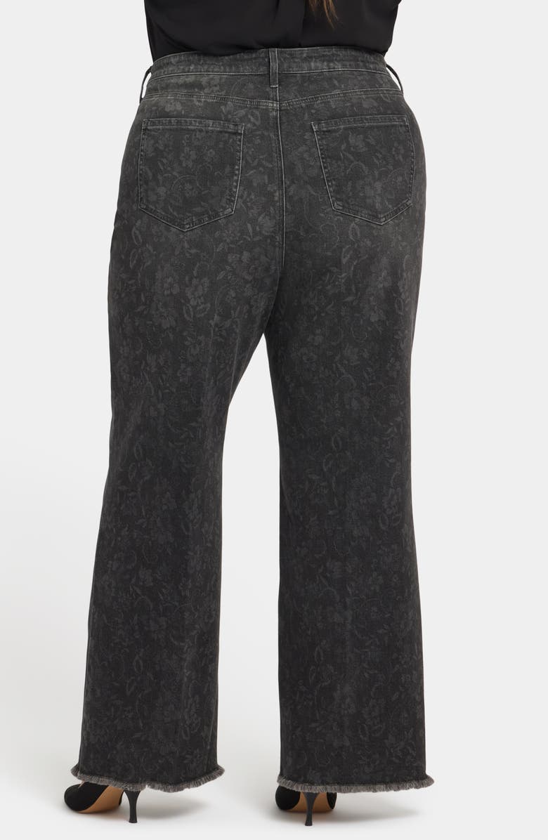 NYDJ Teresa Floral Exposed Button Wide Leg Jeans, Alternate, color, Grey Province