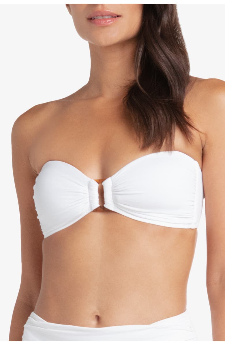 HELEN JON Hook Back Tortoise Bandeau, Main, color, Textured White