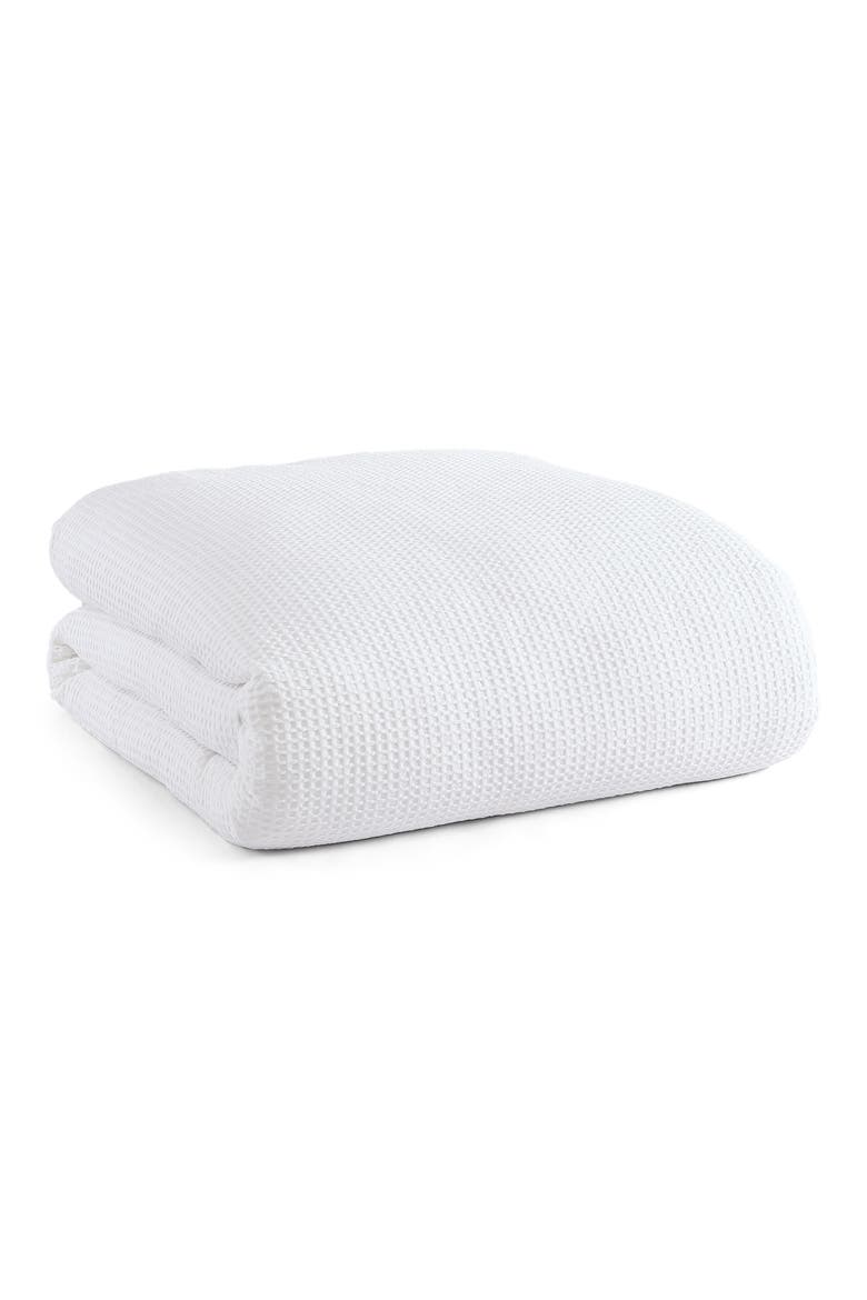 Modern Waffle Cotton Duvet & Sham Set, Main, color, WHITE