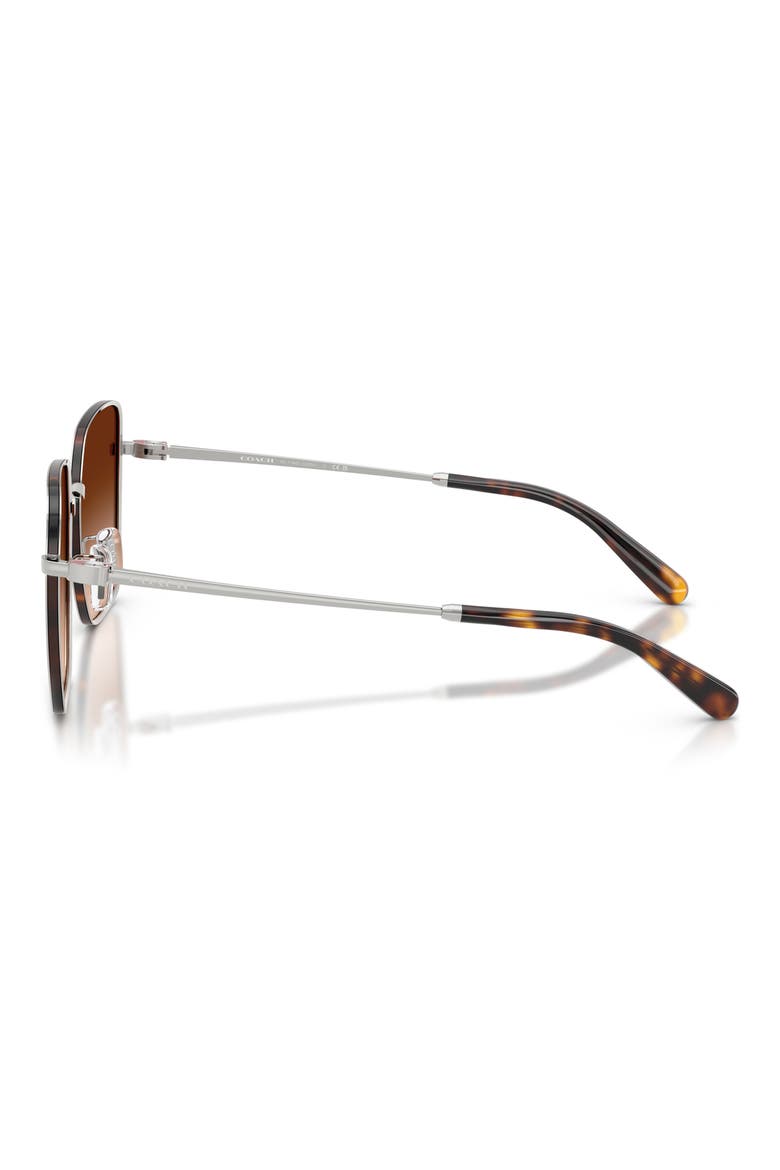 56mm Gradient Square Sunglasses, Alternate, color, SILVER / DARK TORTOISE / BROWN