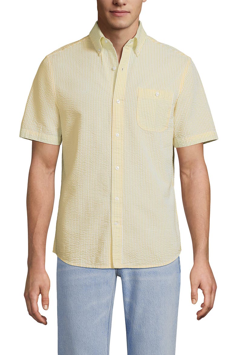 Short Sleeve Seersucker Shirt, Alternate, color, Sweet Butter Stripes