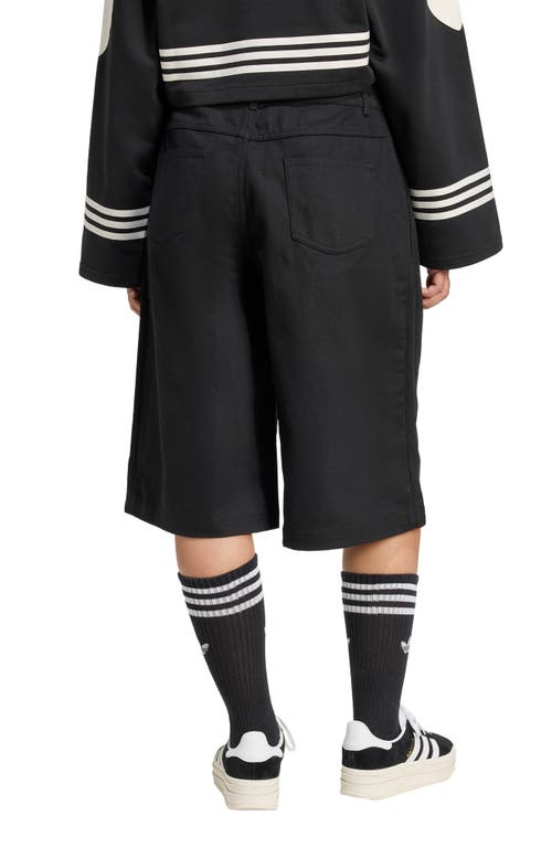 Adidas Originals Adidas Firebird Utility Denim Shorts In Black