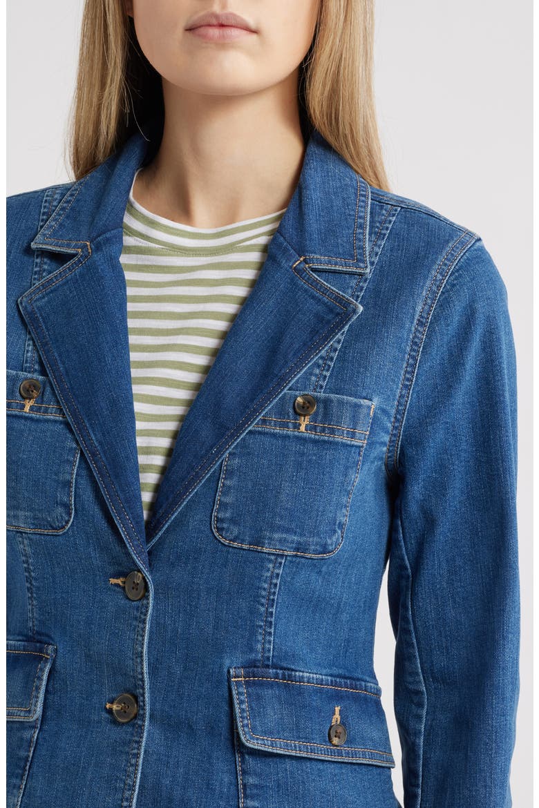 Patch Pocket Denim Blazer, Alternate, color, MEDIUM WASH