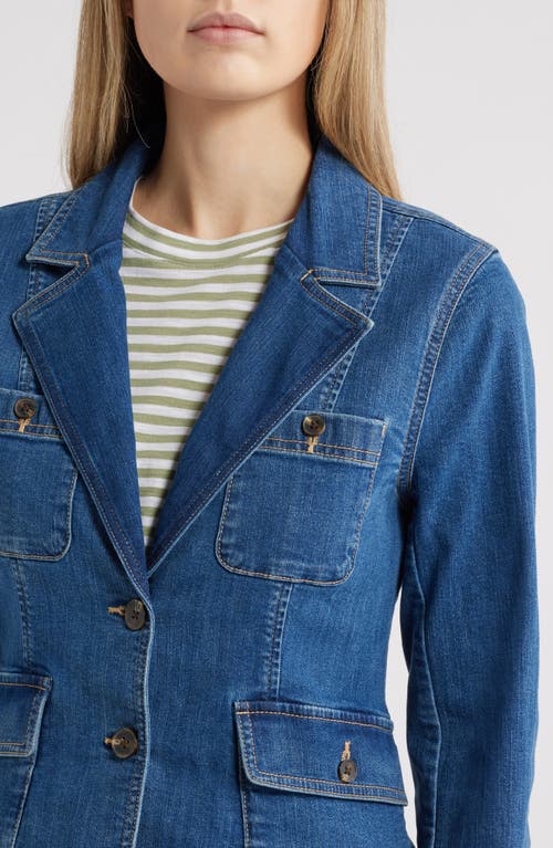 Shop Caslonr Caslon(r) Patch Pocket Denim Blazer In Medium Wash