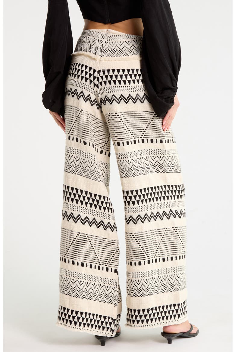 Alder High Waist Wide Leg Jacquard Pants, Alternate, color, BLACK SAND