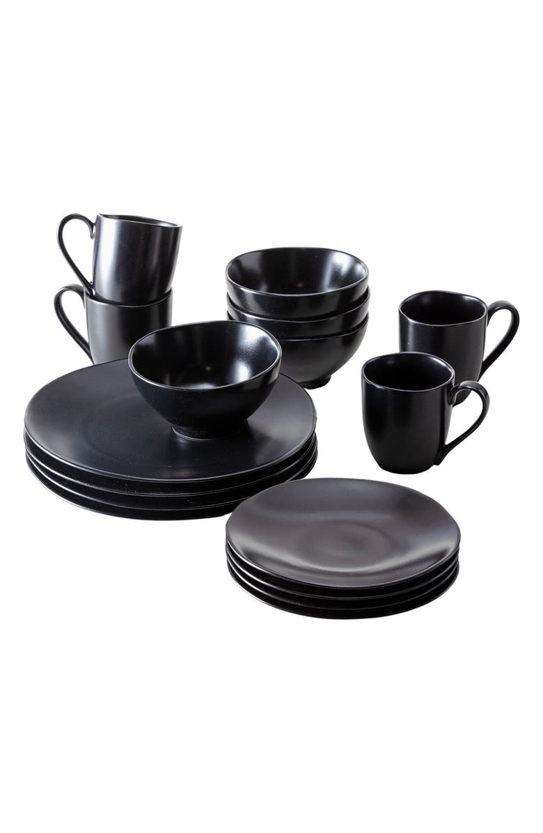 Fortessa Heirloom 16-Piece Dinnerware Set, Alternate, color, Charcoal