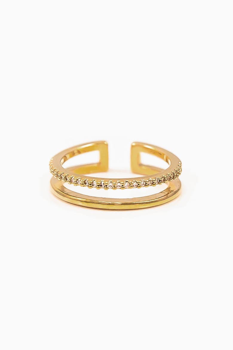 14k Gold Plated Grace Double Band Ring Delicate Trendy Daily, Main, color, Gold
