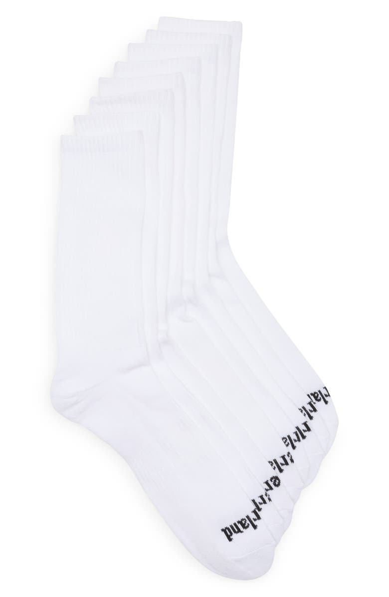 Timberland Core Basics 4-Pack Crew Socks, Main, color, White