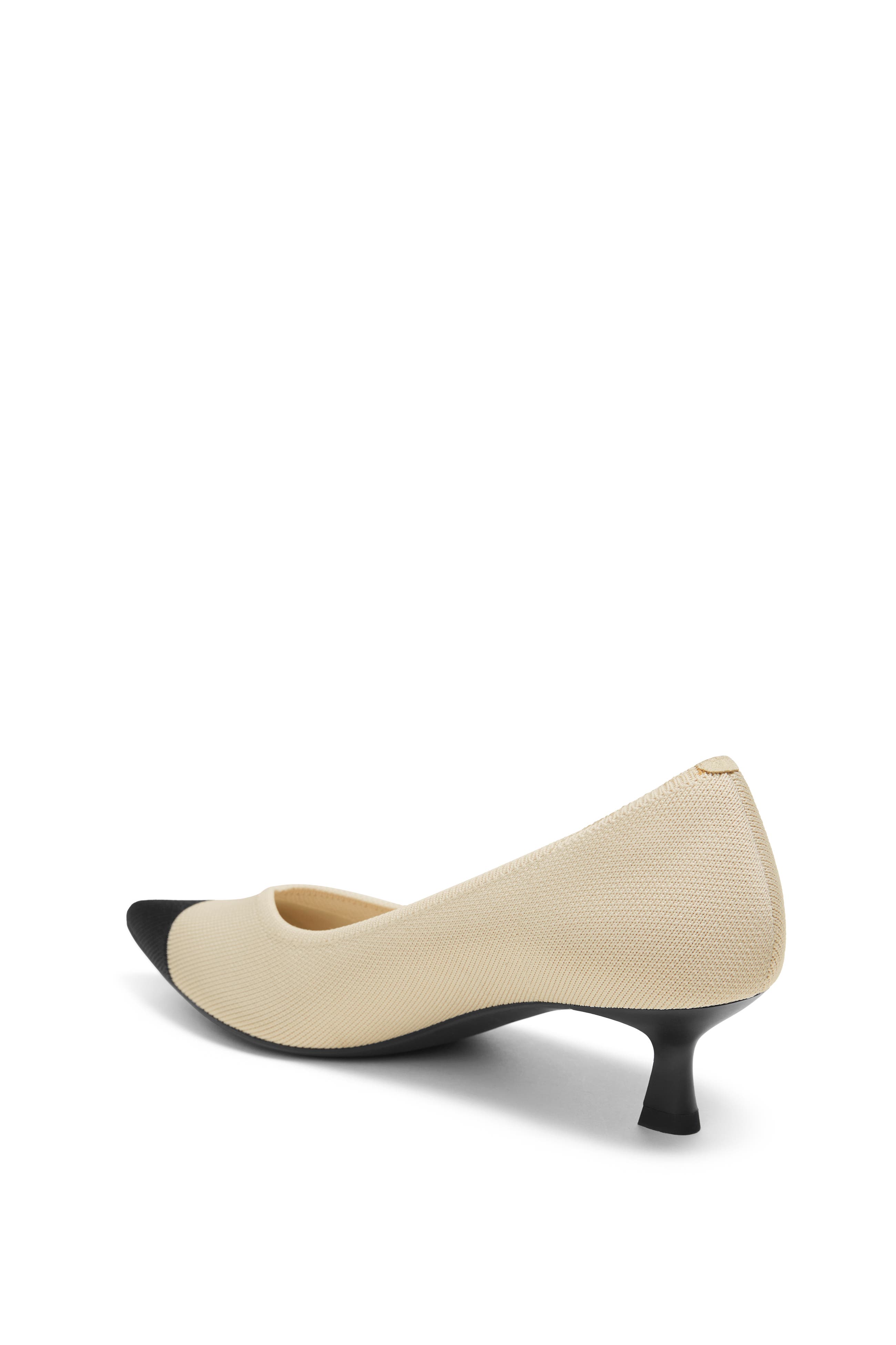 Scarlett Pointed-Toe Kitten Heels, Alternate, color, Cream Ivory & Black