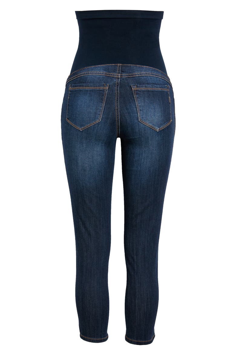 Over the Bump Crop Skinny Maternity Jeans, Alternate, color, LENNOX