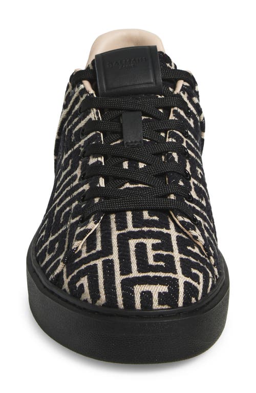 Balmain B-court Monogram Jacquard Low Top Sneaker In Multi