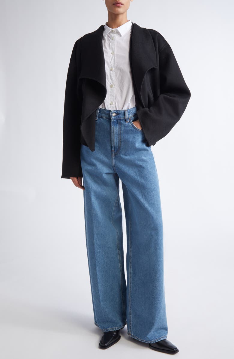 TOTEME Signature Double Face Wool Jacket, Alternate, color, Black