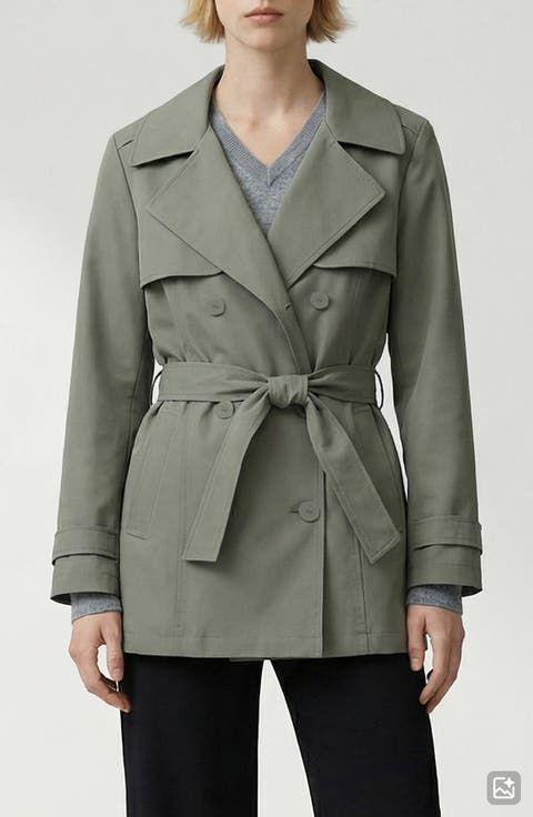 Amina Tie Waist Water Repellent Coat