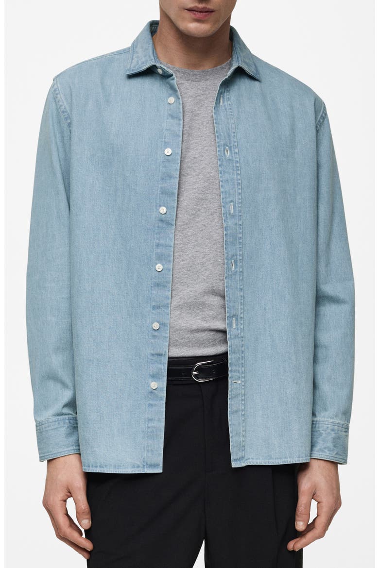 Denim Button-Up Shirt, Main, color, LIGHT BLUE