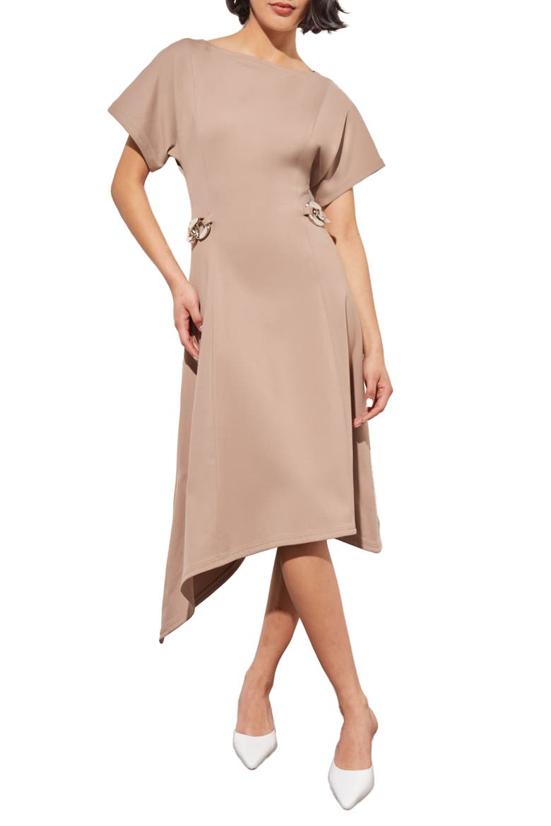 Asymmetric Midi Dress, Main, color, JAVA