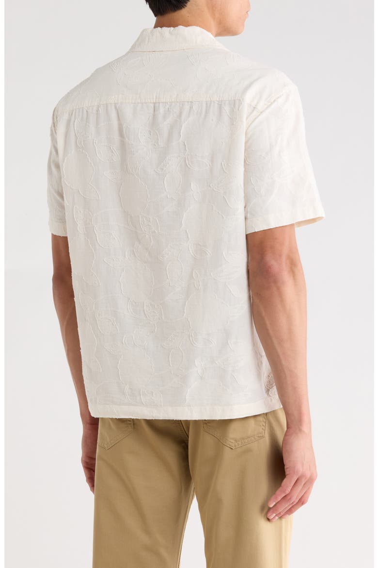 Textured Camp Floral Shirt, Alternate, color, OFF WHITE
