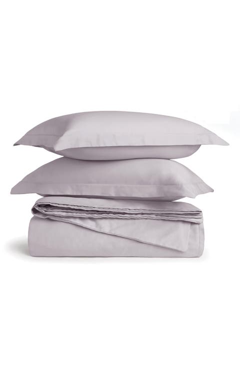 Cotton Solid Duvet Cover & Sham Set