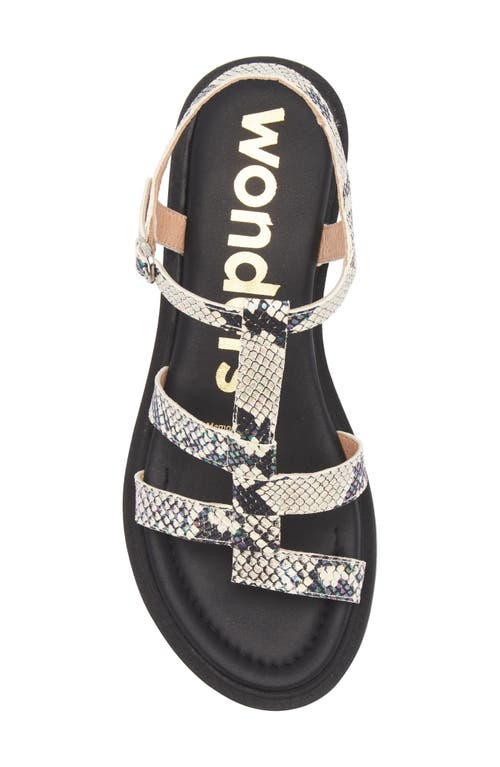 Wonders Janet Strappy Sandal In Snake Off White