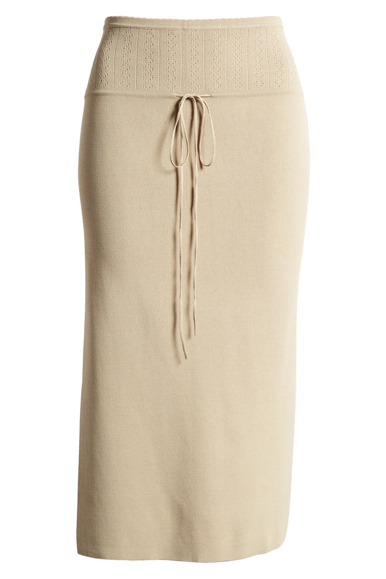Pointelle Stitch Maxi Sweater Skirt, Alternate, color, GRAVEL