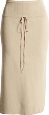 Mistress Rocks Pointelle Stitch Maxi Sweater Skirt