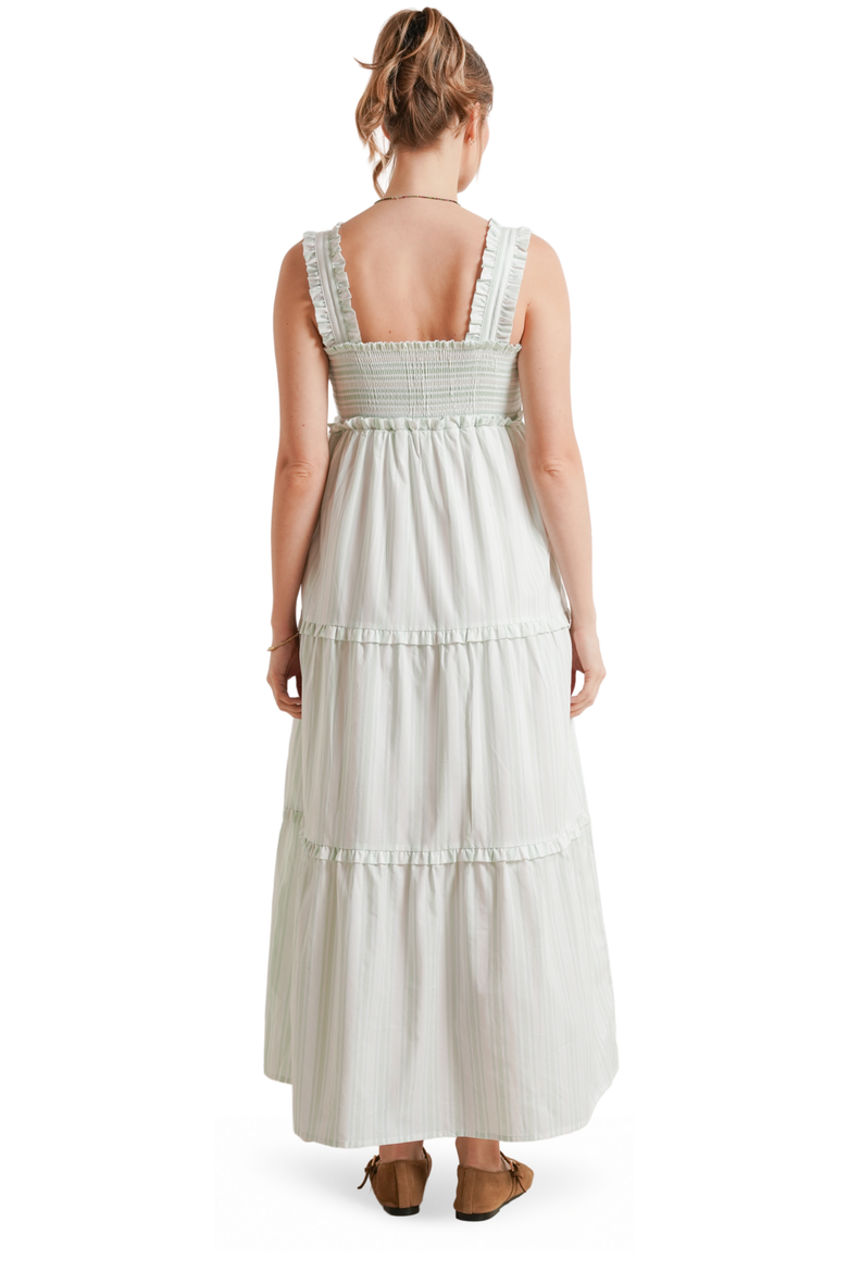 Emma Maternity & Nursing Maxi Tank Dress, Alternate, color, Green Stripe