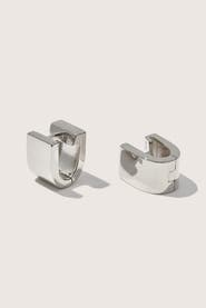 Otiumberg Sterling Silver Chunky Square Huggies