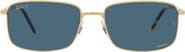 Ray-Ban 57mm Polarized Rectangular Sunglasses