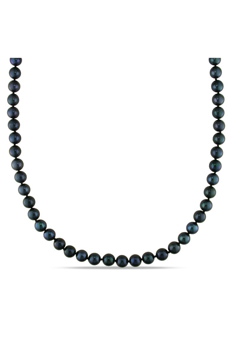Black Cultured Akoya Pearl Strand Necklace 14k, Main, color, Black Akoya Pearl