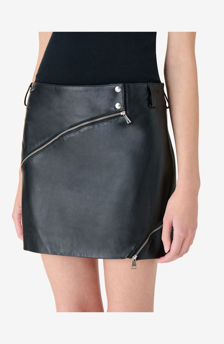 IRO Marinar Leather Skirt, Alternate, color, Black