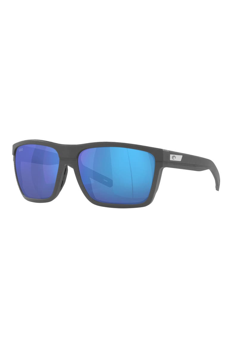 Pargo 61mm Mirrored Polarized Square Sunglasses, Alternate, color, DARK GREY