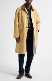 Drake's Reversible Linen & Cotton Mackintosh Coat