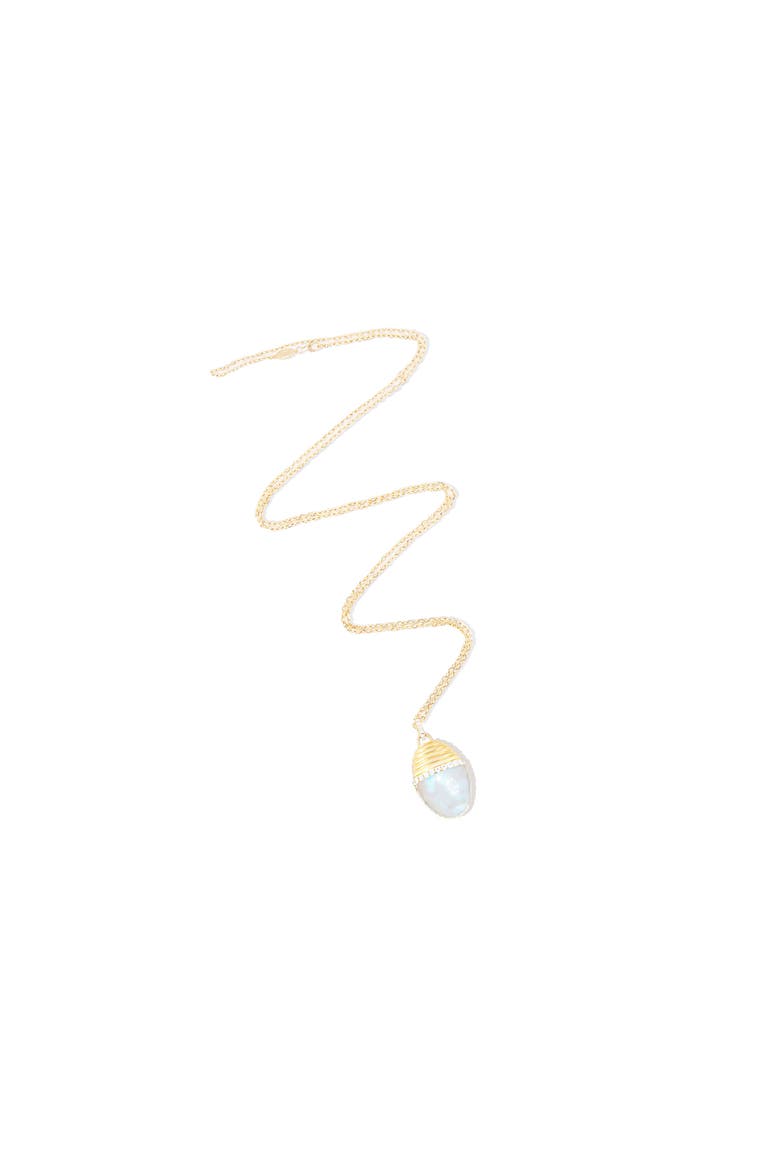 Found Large Cap Pendant Necklace, Alternate, color, Moonstone & Diamond-Gold
